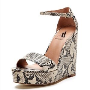 Ava & Aiden Snake Print Wedge Sandals